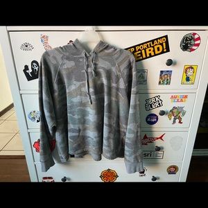 Military cropped hoodie